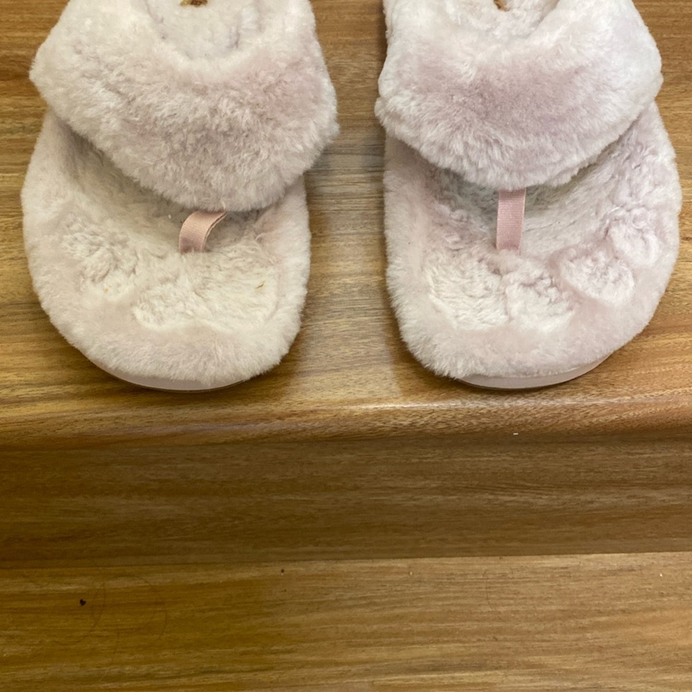 Olu Kai Kipe'a Heu Shearling Flip Flop Slippers in Pink Clay Size 11 - Picture 7 of 11